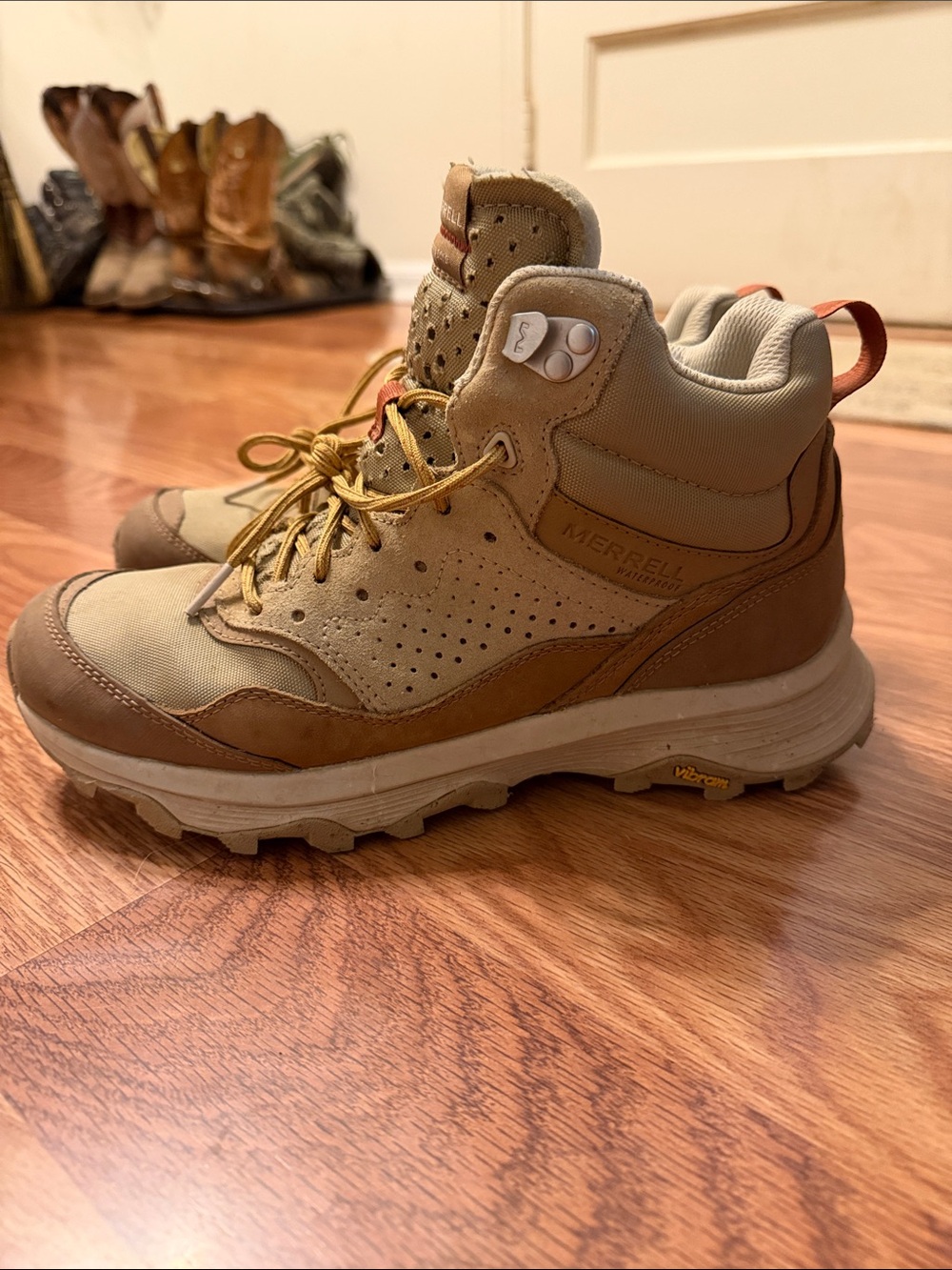 Merrell Women's Tan and Brown Hiking Boots